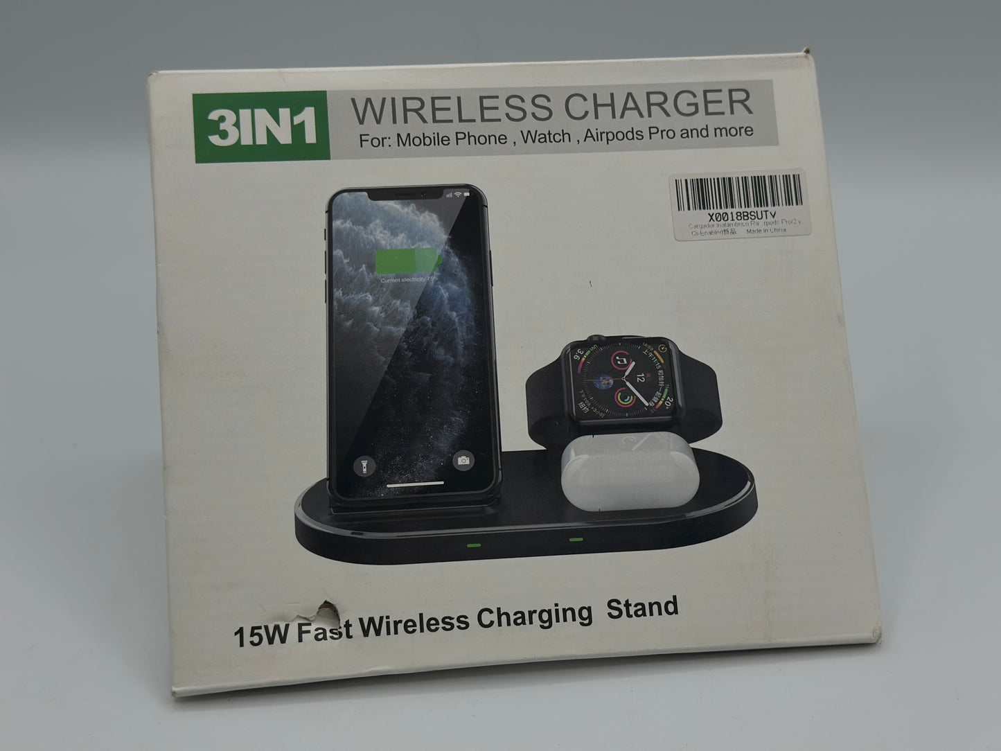 Dock de charge induction Apple 3-en-1 pour iPhone / AirPods / Apple Watch - 18W max - noir