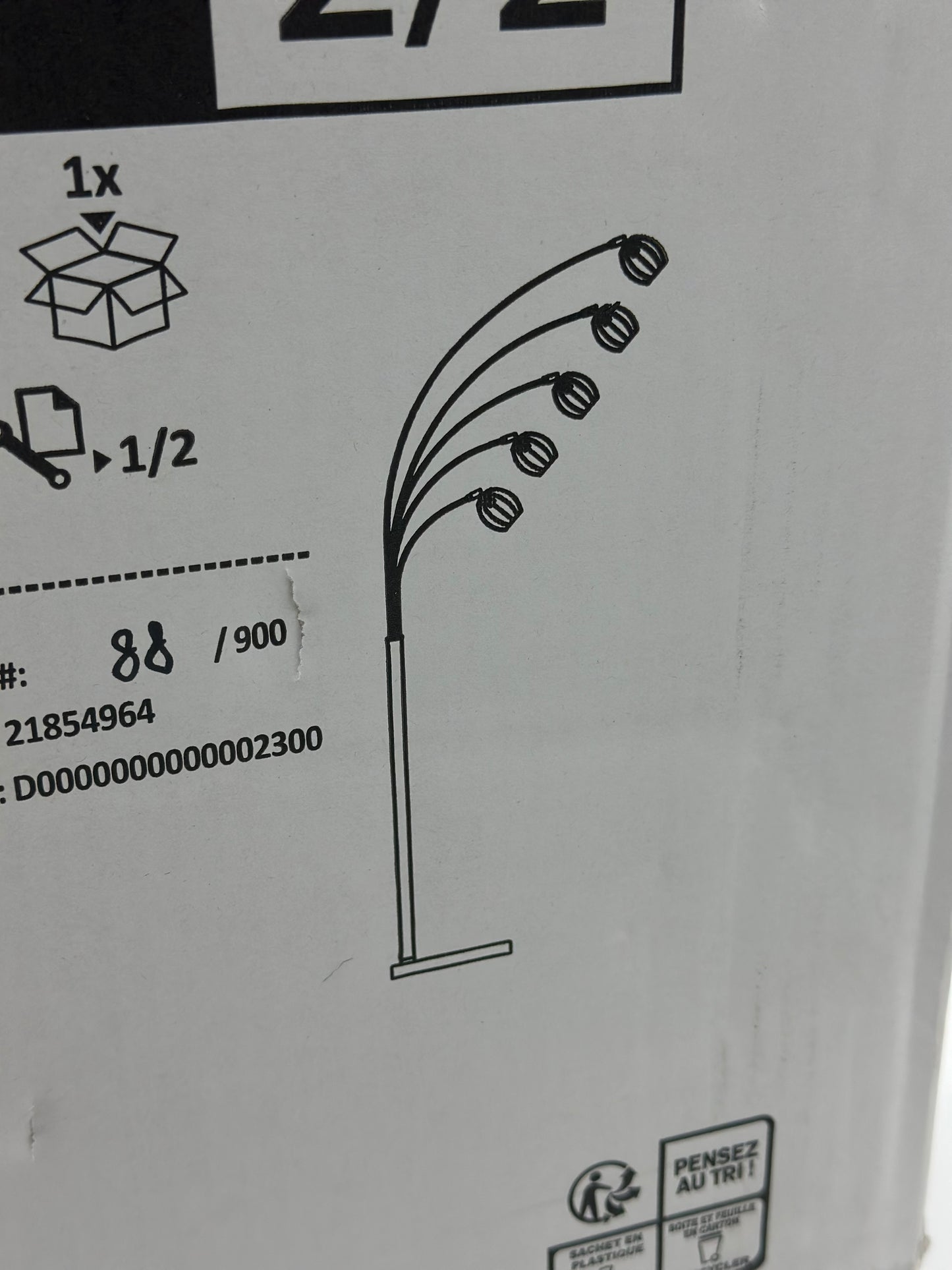Lampadaire FINN coloris noir