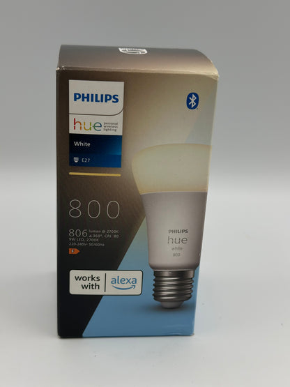 Philips Hue White, ampoule LED connectée E27 - Contrôle via Alexa, Google Assistant, Apple HomeKit - Ambiances personnalisées et économie d'énergie