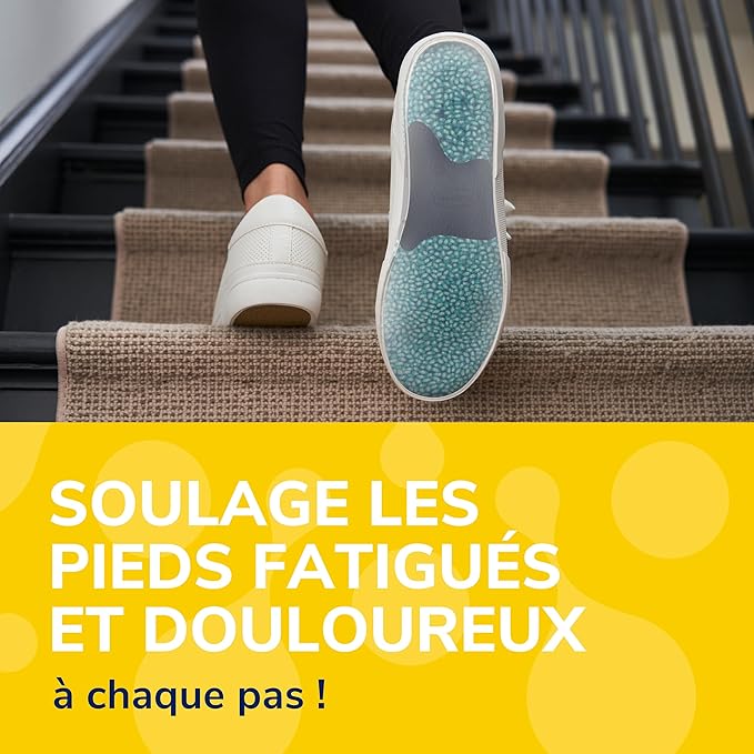 Dr.Scholl's Semelles multi-usages 24-Heures Énergie pour tout type de chaussures - Technologie Billes Rebond et Énergie - Soulage les pieds fatigués et douloureux - 1 Paire - Taille Large 40 à 47.5