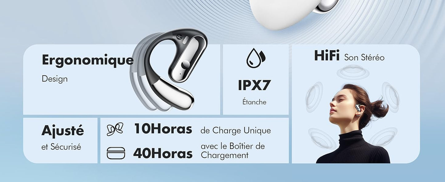 Écouteurs Bluetooth sans Fil Sport - Casque Conduction Osseuse pour Une Expérience Audio Supérieure neuf