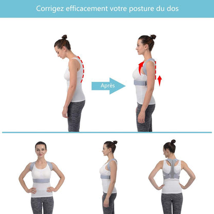 Correcteur de Posture Correcteur de Posture Dos Correcteur de Posture pour Homme et Femme Correcteur de Posture Ajustable Correcteur de Posture pour Cou, Épaule et Lombaires (L)