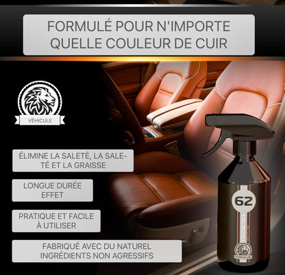 Nettoyant pour voiture pour l'entretien du cuir VEHICULUX pour des sièges en cuir propres - en tant qu'entretien du cuir pour voiture, il assure un nettoyage complet et fiable du cuir, produit d'entretien du cuir pour voiture, nettoyage du cuir pour voitu