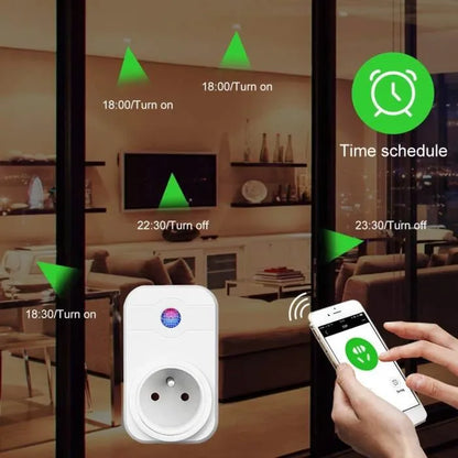 Intelligente Prise,Prise Connectée WiFi Compatible avec Android iOS Alexa Prise Télécommandées de Smart Plug (lot de 2)