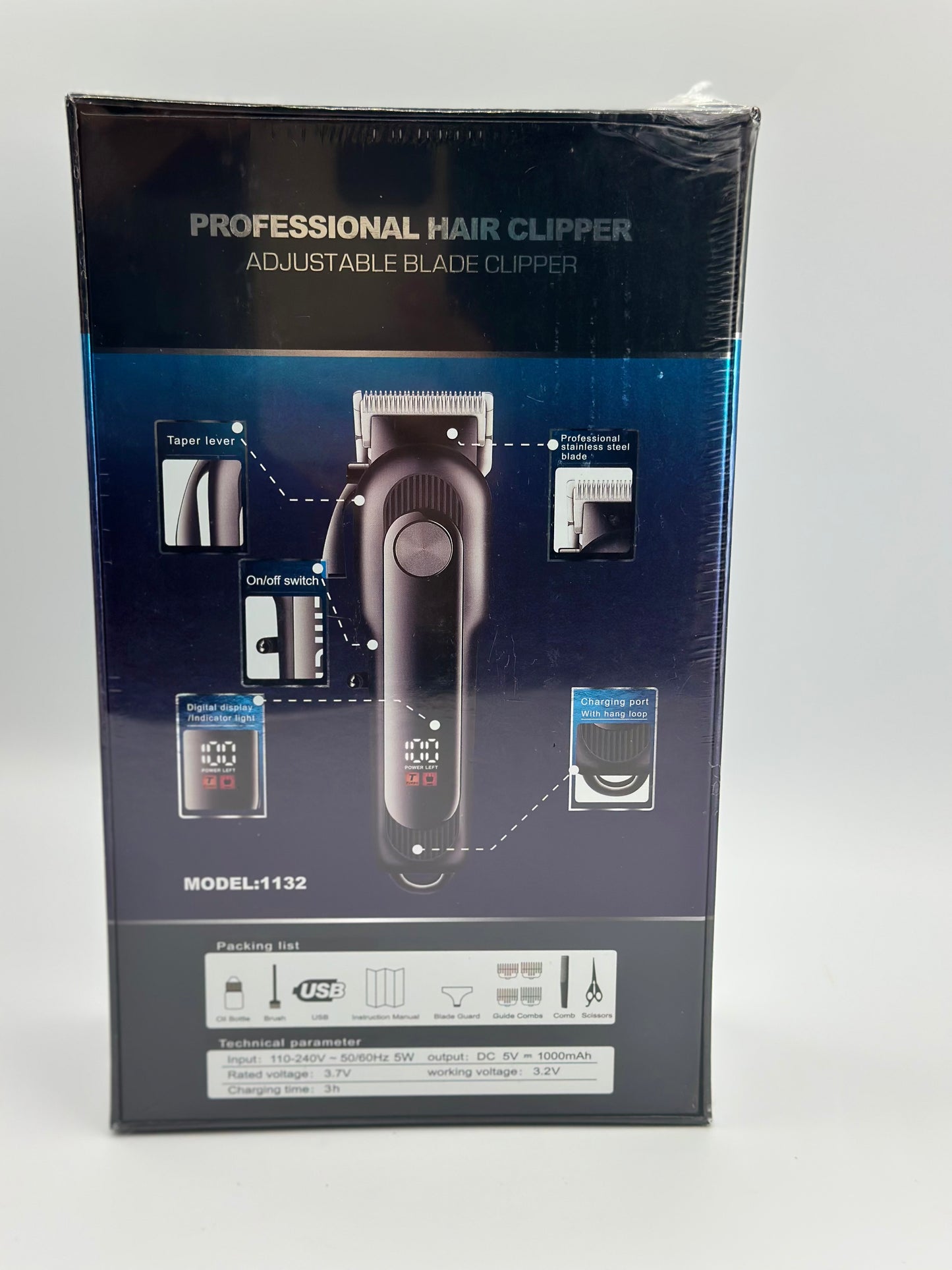 Tondeuse à Cheveux électrique pour Homme, Tondeuse à Cheveux Rechargeable avec 4 Peignes de Limitation, Kit de Coupe de Cheveu
