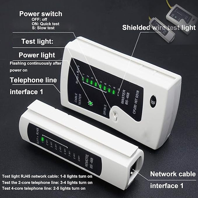 Pince à sertir RJ45, outils de réseau professionnels, entretien de l'ordinateur, kit LAN testeur de connexion, connecteurs RJ11/RJ12 réguliers et passants (Bleu)