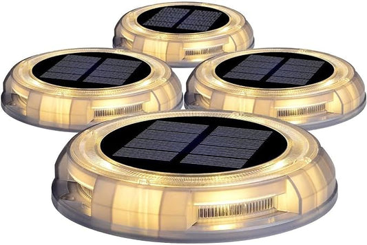 Lampes solaires de jardin Sol extérieur, 4 Led Lights IP68 Résine étanche jardin Chemin ou autres