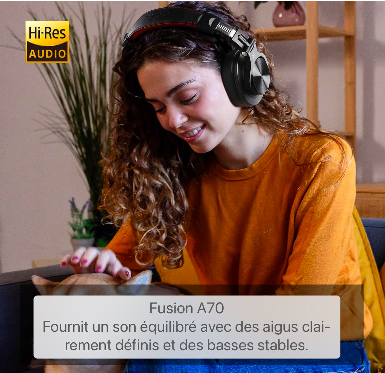 Casque Bluetooth Over Ear, 72 heures HiFi Casque stéréo sans fil, casque sans fil avec prise jack 6.35mm & 3.5mm pour Studio DJ Téléphone portable PC AMP - Rouge