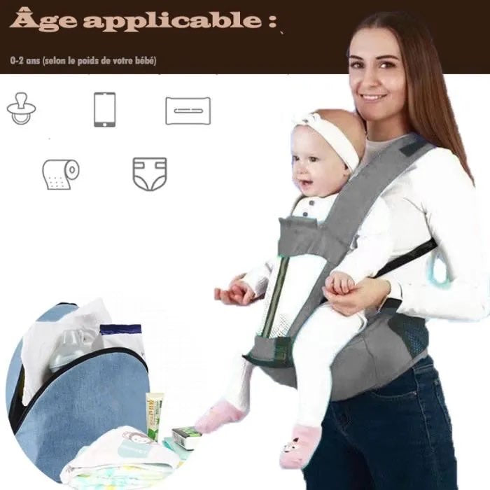 Porte Bébé,Grande Capacité Porte Bebe avce Siège de Hanche Multifonction neuf