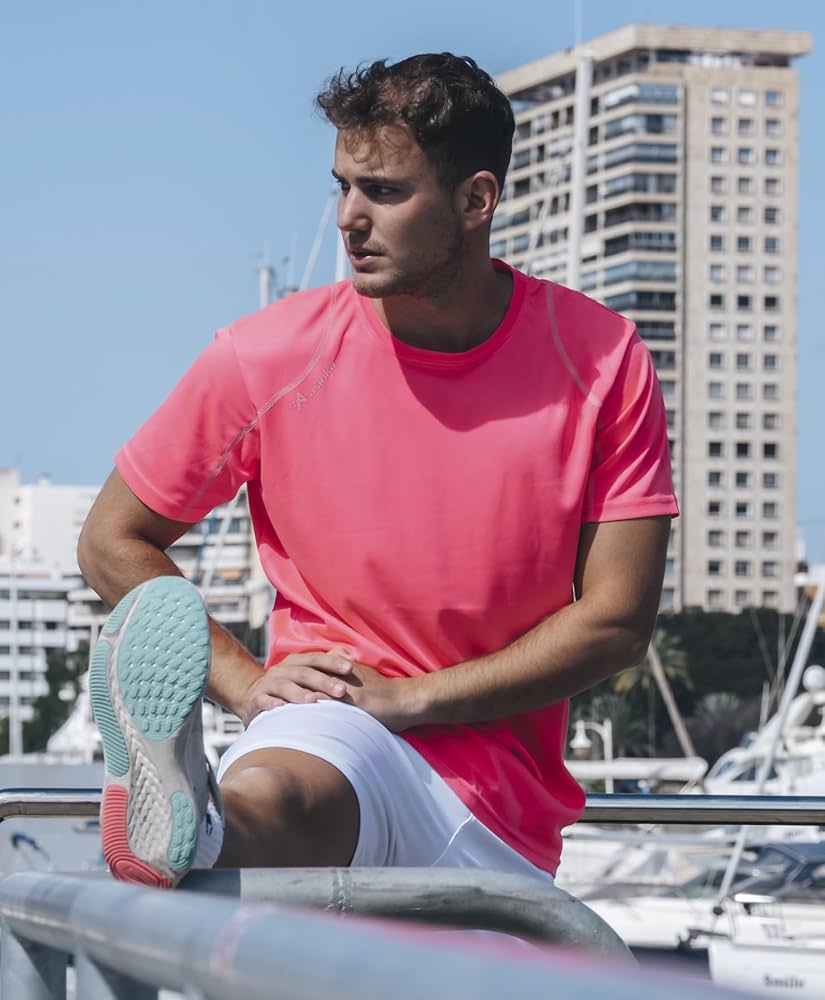 T-Shirt Technique pour Homme, Sport, Manches Courtes, Mesh | Vêtements de Sport d'été Respirants à séchage Rapide | Idéal pour la Salle de Sport, l'entraînement, Les Loisirs et Le Fitness