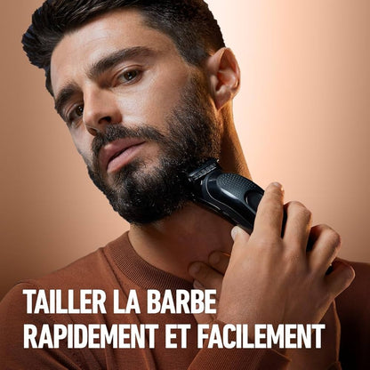 Gillette King C Tondeuse Electrique Pour Hommes, Sans Fil Avec Lames Affûtées Inusables, Tête Lavable, Coffret Avec 4 Sabots Différents Pour Rasage De La Barbe De 3 Jours, Courte, Moyenne Et Longue