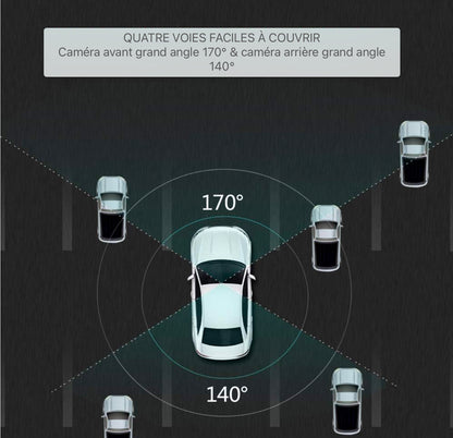 AWESAFE Rétroviseur Dashcam 1080P 10 pouces Caméra de voiture avant et arrière avec 170 degrés grand angle WDR Vision nocturne Enregistrement en boucle Capteur G Détection de mouvement Mode de stationnement