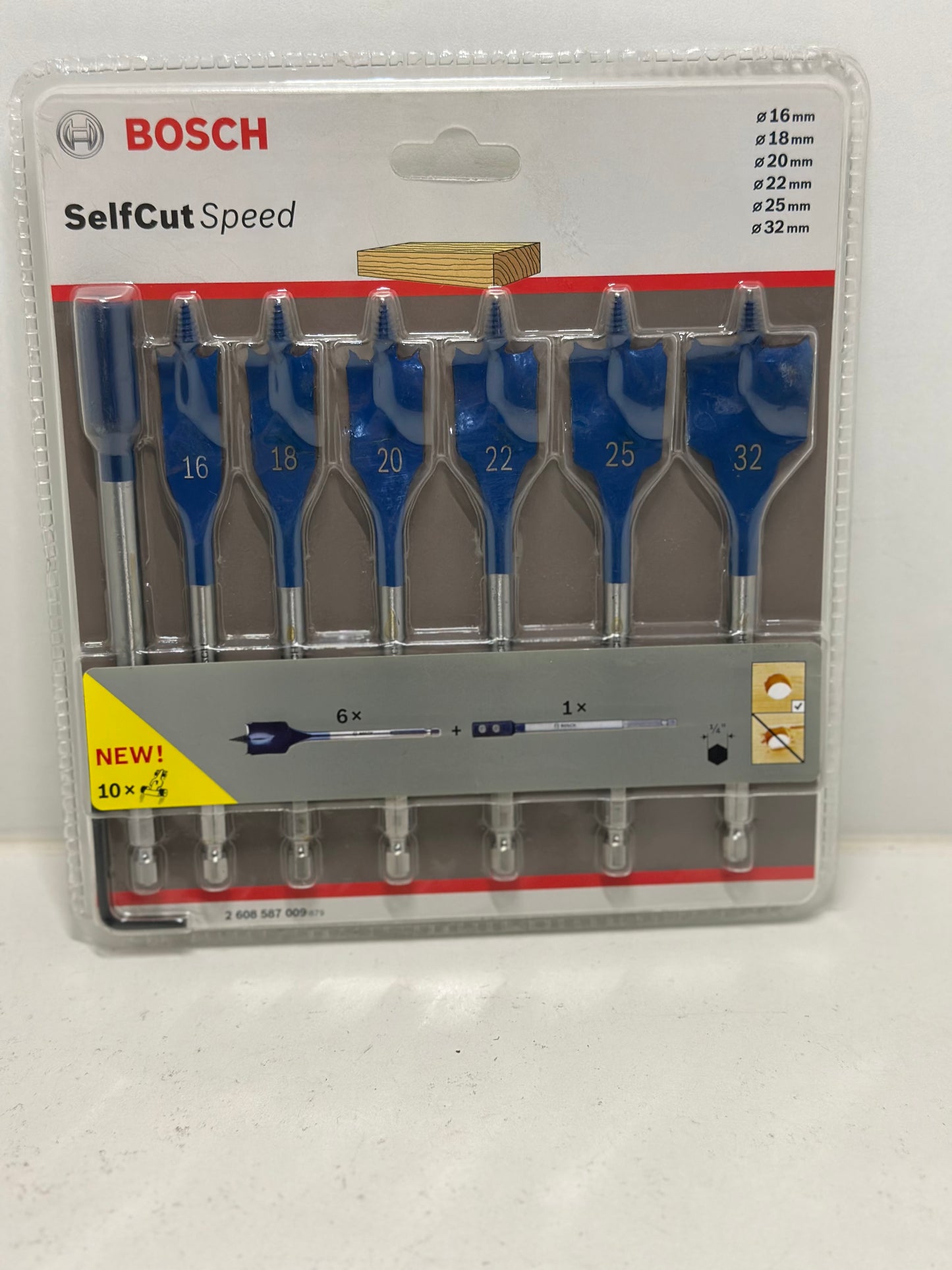 Bosch Professional Coffret de 8x mèches plates Expert SelfCut Speed (pour Bois résineux, Panneau aggloméré, Ø 12-32 mm, Accessoire Perceuse à percussion)