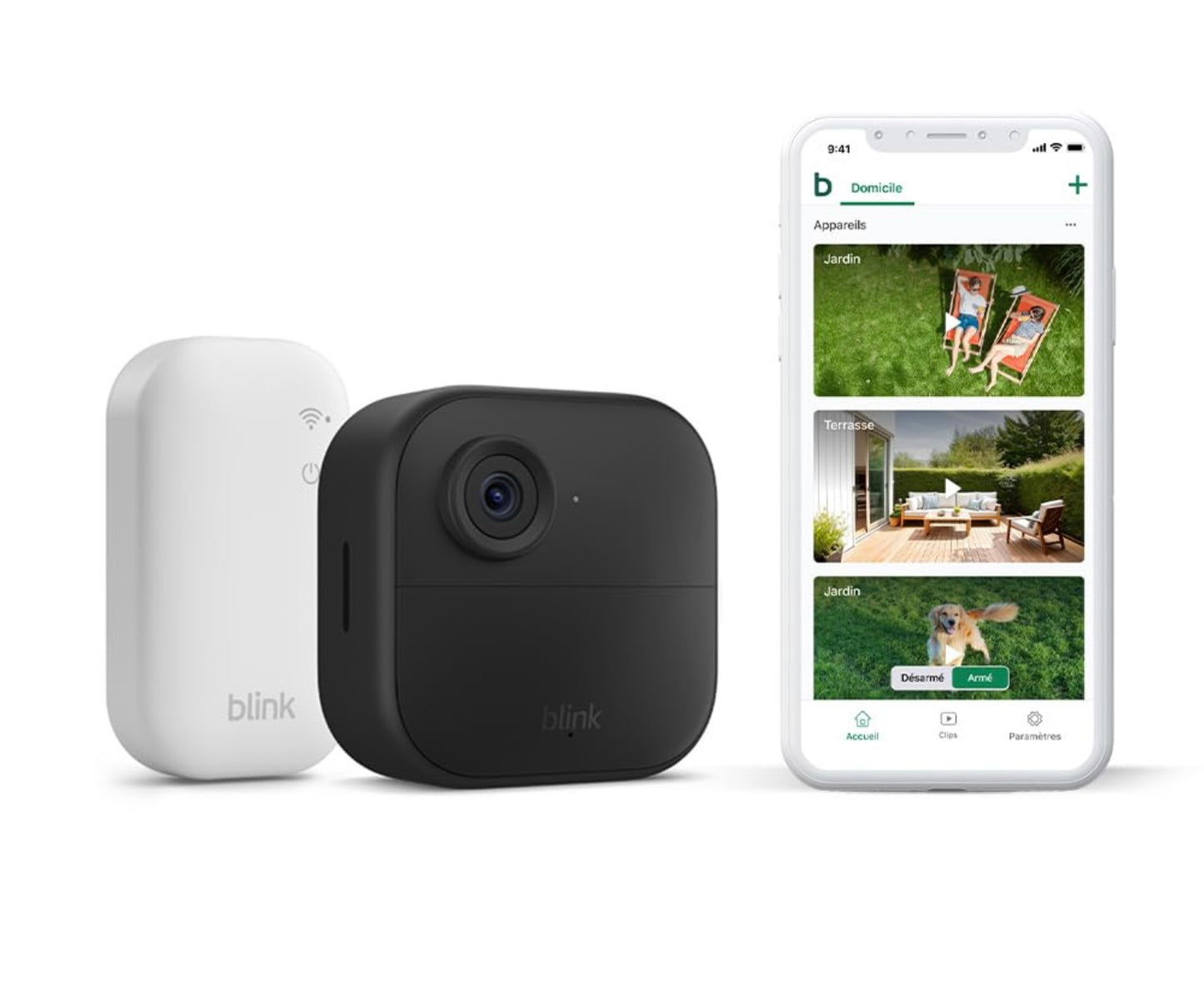 Nouvelle caméra Blink (Outdoor 4) : caméra de surveillance connectée HD sans fil, 2 ans d'autonomie, détection de mouvements avancée, fonctionne avec Alexa (système 1 caméra avec Sync Module Core)