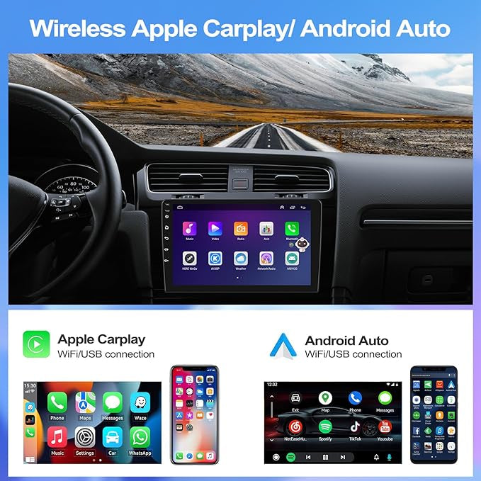 Autoradio 12’’ 2din CarPlay et androïde auto wifi, Bluetooth universel neuf