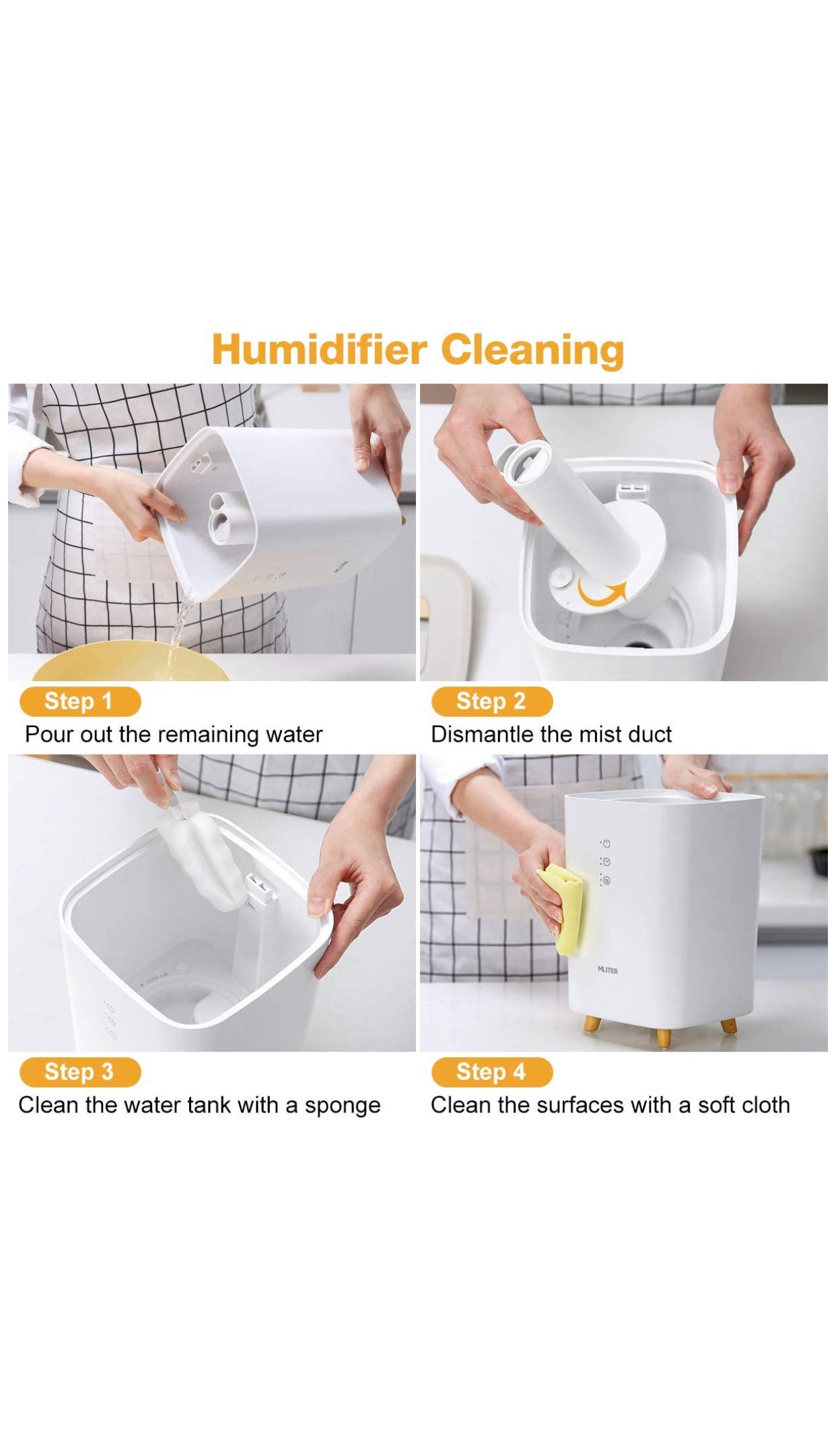 MLITER Humidificateur à ultrasons 2,5 L, diffuseurs de parfums, minuteur, Fonctionnement Silencieux avec 3 Niveaux réglables de brumisation pour Maison neuf