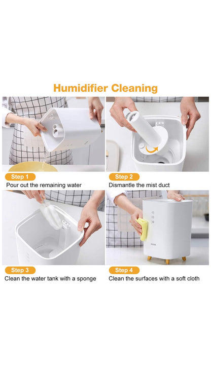 MLITER Humidificateur à ultrasons 2,5 L, diffuseurs de parfums, minuteur, Fonctionnement Silencieux avec 3 Niveaux réglables de brumisation pour Maison neuf