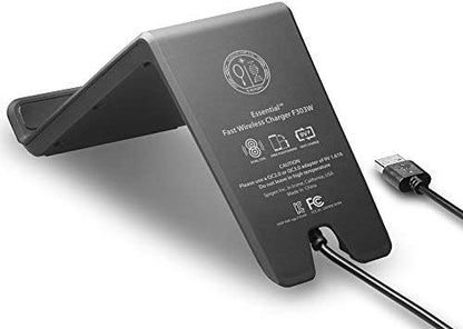 Spigen Chargeur Rapide sans Fil Stand, Certifie Qi 10W, IP Technology, Compatible avec Smartphone Chargement Qi pour iPhone 5W, Galaxy 10W