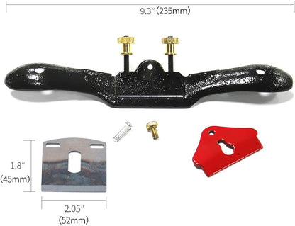 rabot avec base plate 9.3"/235mm rayons réglables Se raser avec 4 lames de rechange,, lame en métal travail du bois outil à main parfait pour la planification de la coupe outils de travail du bois