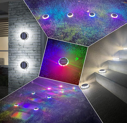 Spots solaires avec télécommande 30 LED RGB avec 21 changements de couleur pour jardin (2pieces)