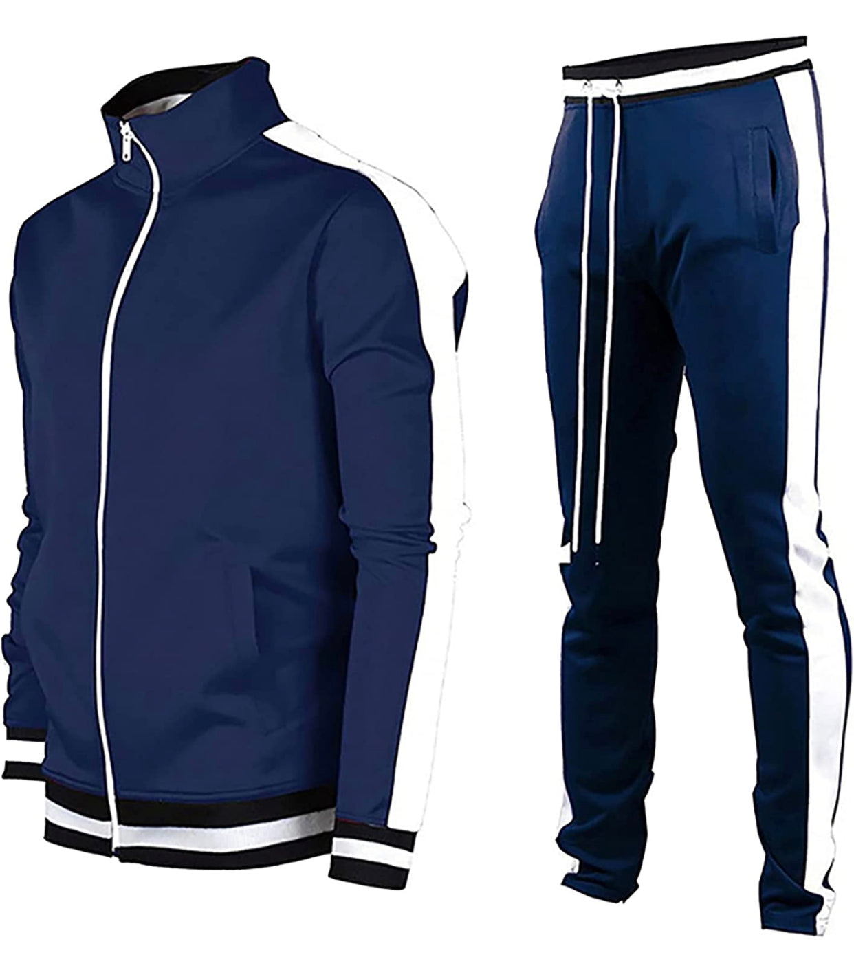 Survêtement en Polyester pour Hommes avec Corde de Serrage et Veste Zippée Neuve