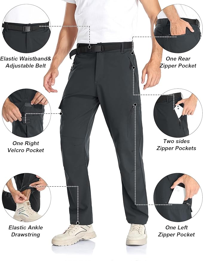 Pantalon cargo de randonnée léger et imperméable avec 5 poches
Taille: M