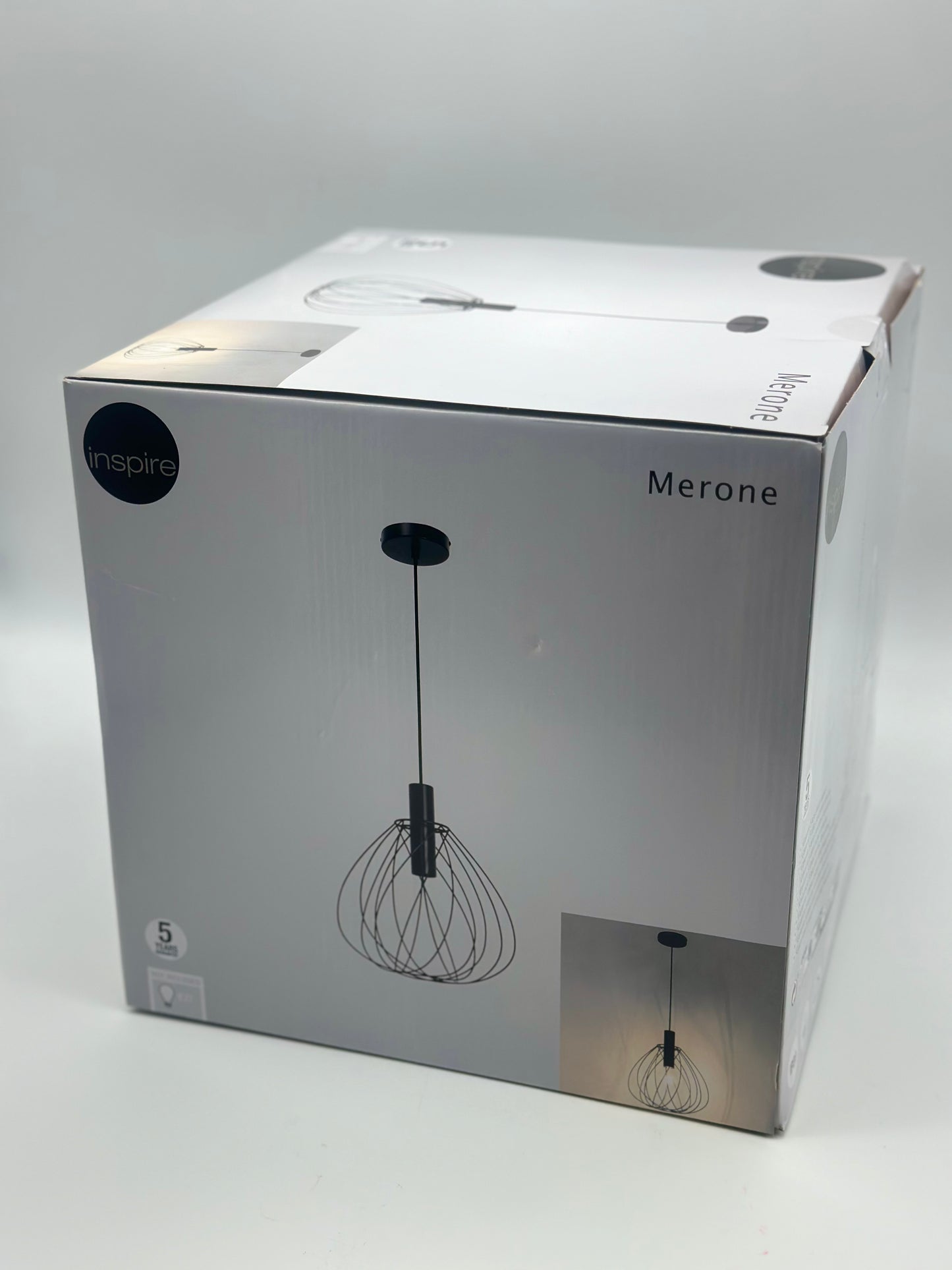 Suspension Merone, acier, noir, Diam.32 cm INSPIRE, E27 neuve