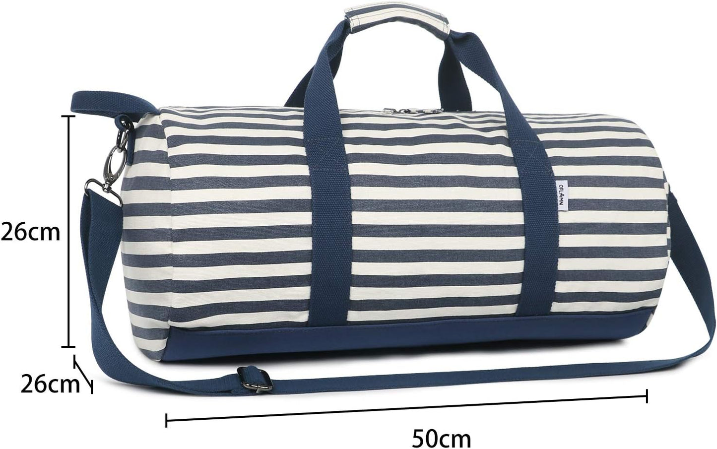 Sac en toile de Voyage pour Femmes et Hommes - Sac de Sport - Small Travel Duffel Bag & Sports Gym Bag (1.0 Ensemble rayé Bleu)