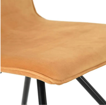 Chaise de salle à manger salon scandinave Lot de 2 en velours jaune pieds en métal, Homy Casa neuf