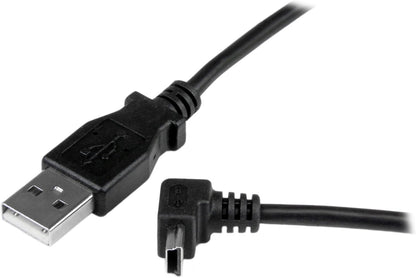StarTech.com Câble Mini USB 1 m - A vers Mini B coudé 90° vers le haut - Câble USB Mini B Angle Coude vers le haut - Noir 1m (USBAMB1MU)