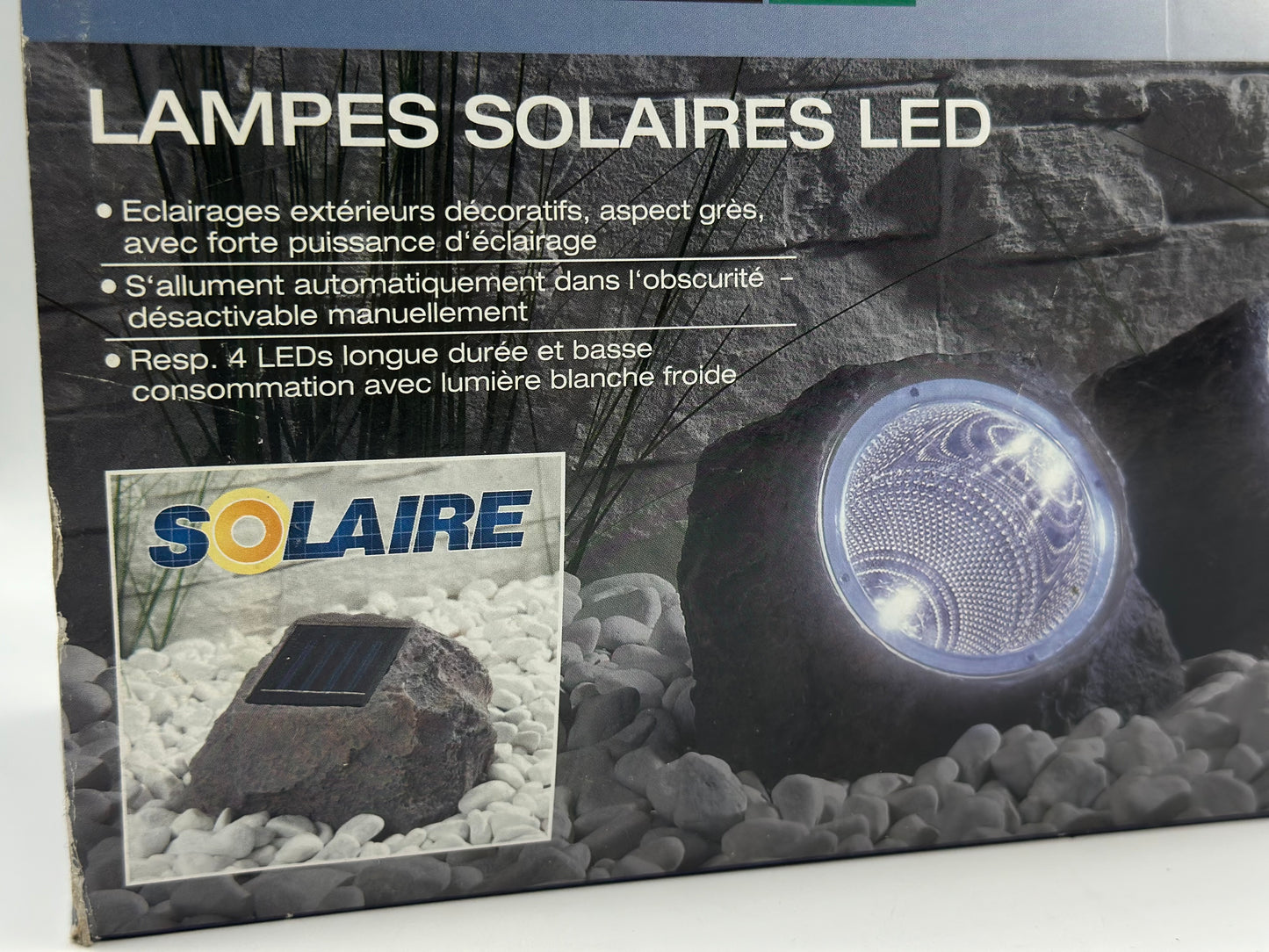 Lot de 3 lampes solaires « pierre » à LED