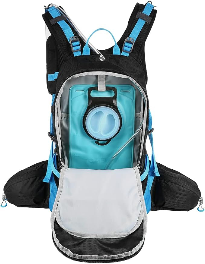 Sac à dos 20L Résistant à l'eau Vélo Sac Pack Sports de Plein Air Equitation Voyage Camping Randonnée avec Housse de Pluie Housse de Casque