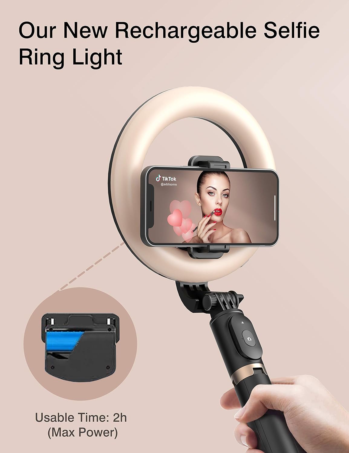 Artoful Perche Selfie Ring Light avec Trépied LED Lumière Anneau avec télécommande 3 Modes et 3 Luminosité Réglable Rotation 360° pour Tiktok, Maquillage, Youtube et Vlog pour iPhone & Android Phone