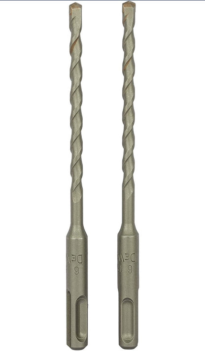 DEWALT - Jeu de 6 Forets SDS-PLUS - Forets Ø6mm x2, Ø8mm x2; Ø10mm x2 - Perçage Béton - Forets SDS-P