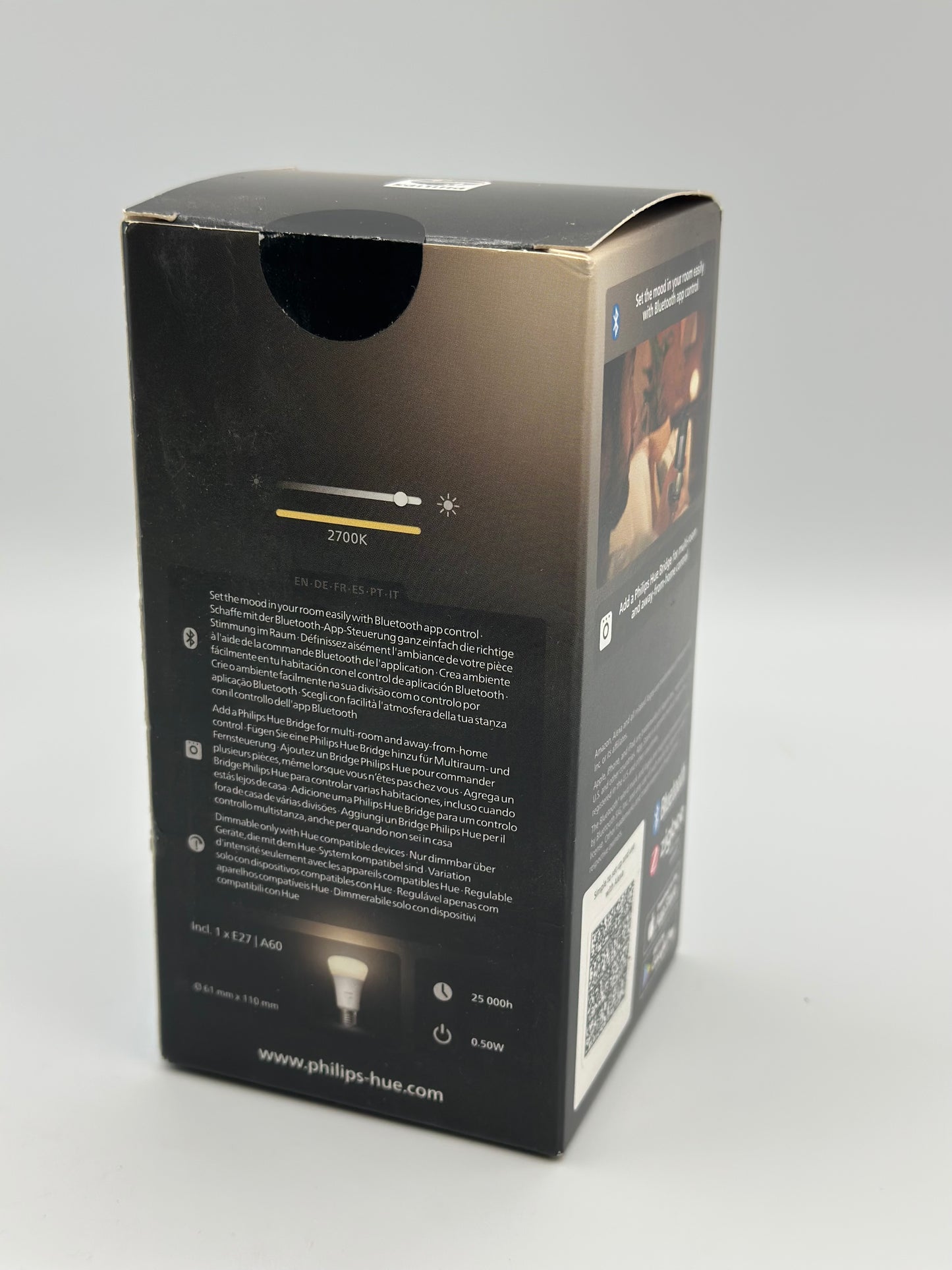 Philips Hue White, ampoule LED connectée E27 - Contrôle via Alexa, Google Assistant, Apple HomeKit - Ambiances personnalisées et économie d'énergie