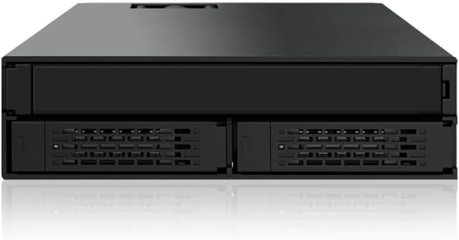 ICY DOCK Backplane Cage, Rack Mobile, boîtier de Rack Robuste métallique Hot Swap pour 2 x SSD Or HDD 2.5" SATA/SAS & Plateau Slim Odd/Graveur DVD pour Baie de 5.25" - Tough Armor MB994IPO-3SB