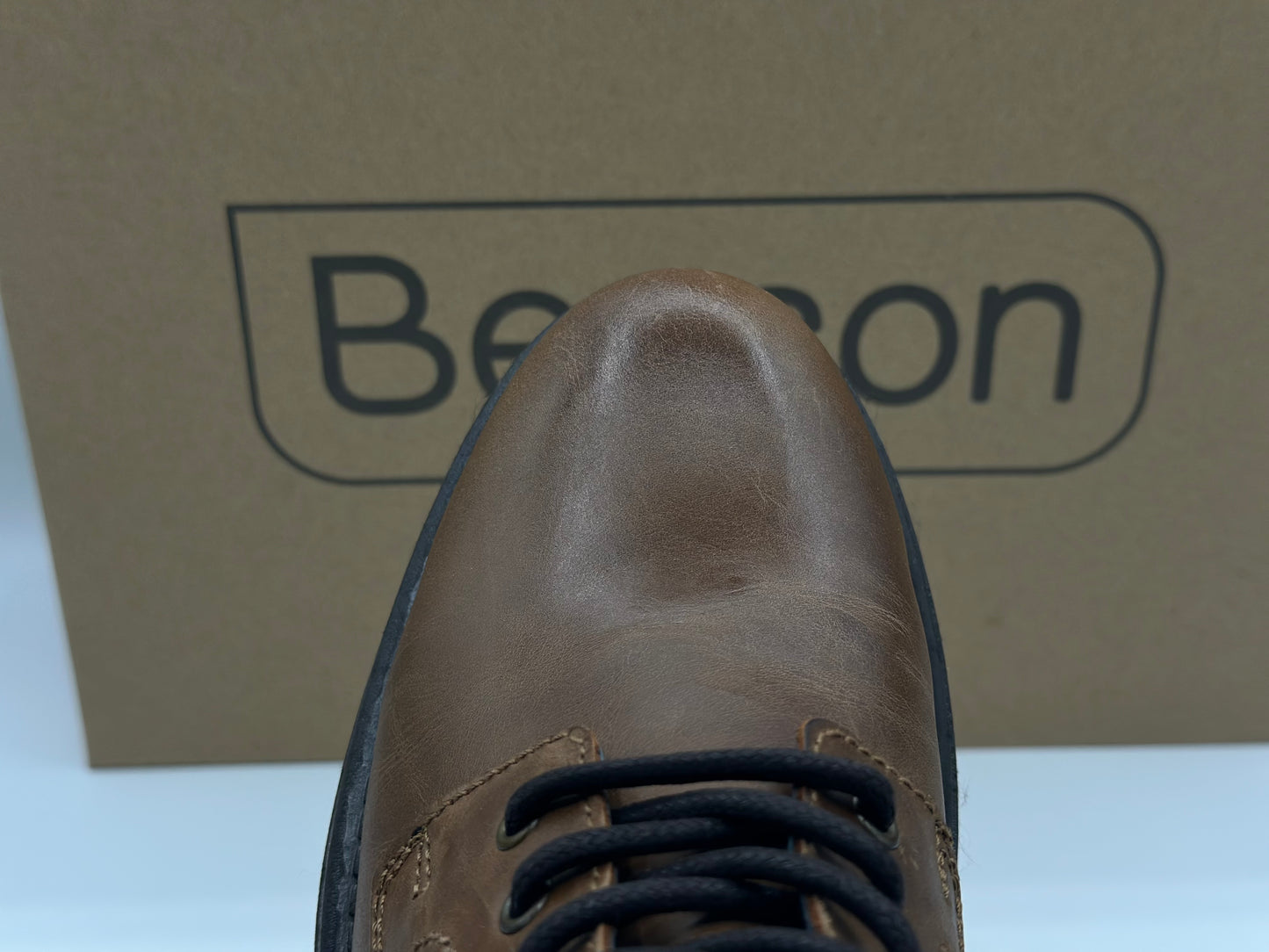 ELONG Bottine Homme Cuir Noir Marron