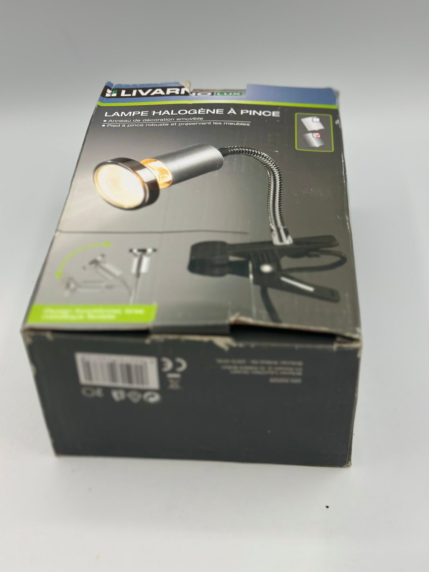 Lampe halogène à pince oriantable