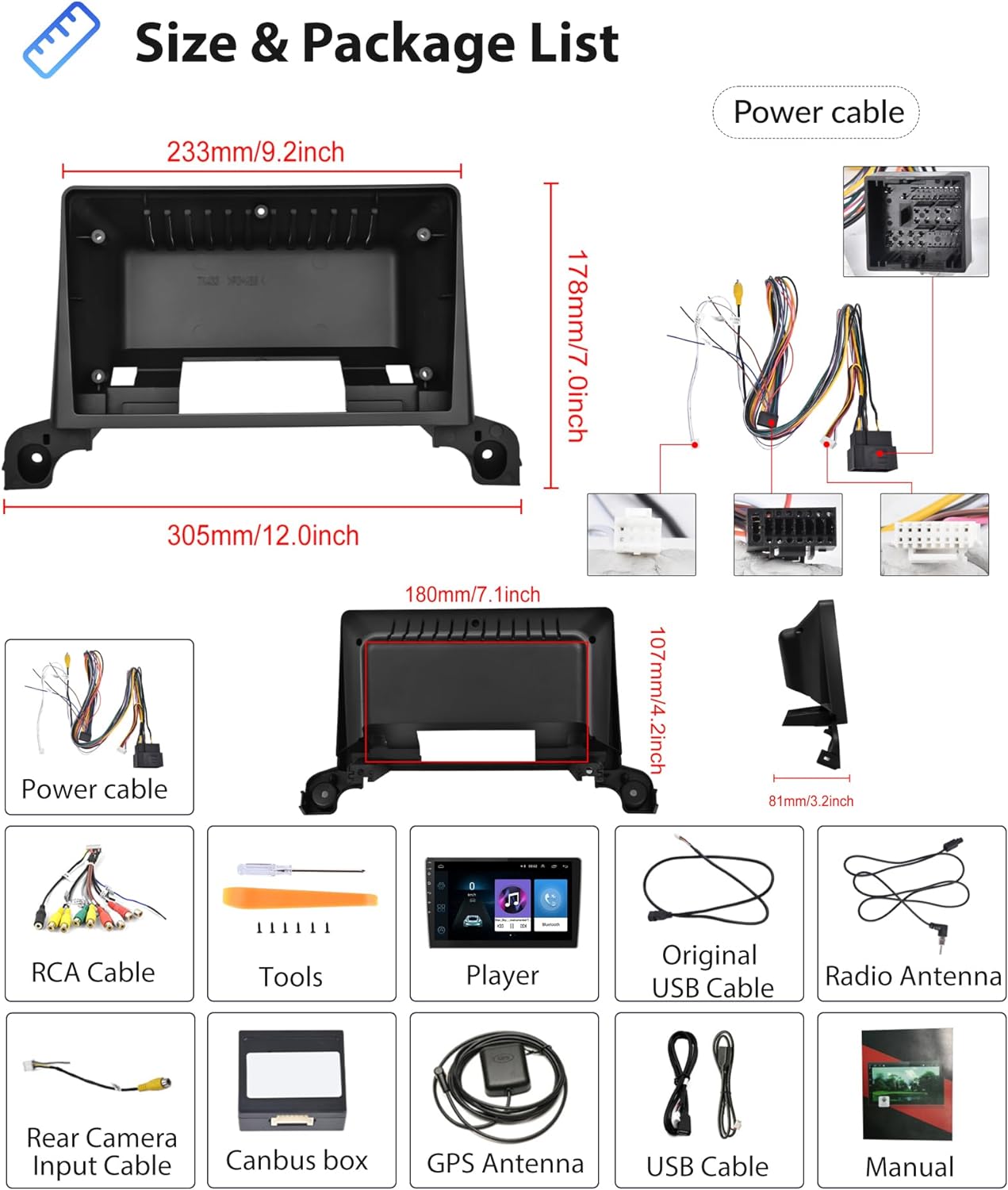 Autoradio Android pour Peugeot 5008/4008/3008 2017-2020, CarPlay/androide auto GPS Navigation