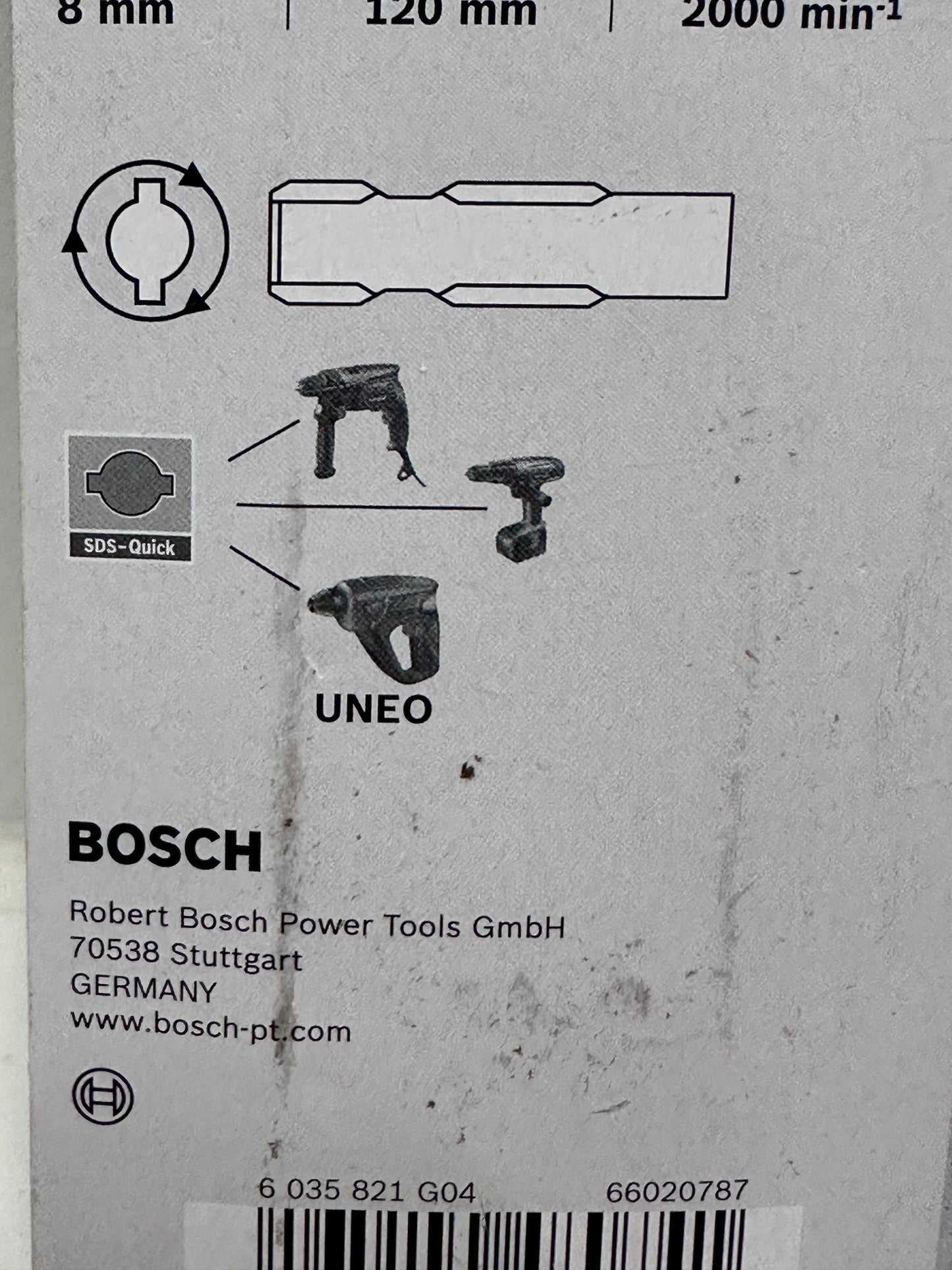 Bosch Accessories 2609256908 Set de 3 forets à béton SDS-Quick pour Perforateur UNEO Diamètre 5-6-8 mm Noir