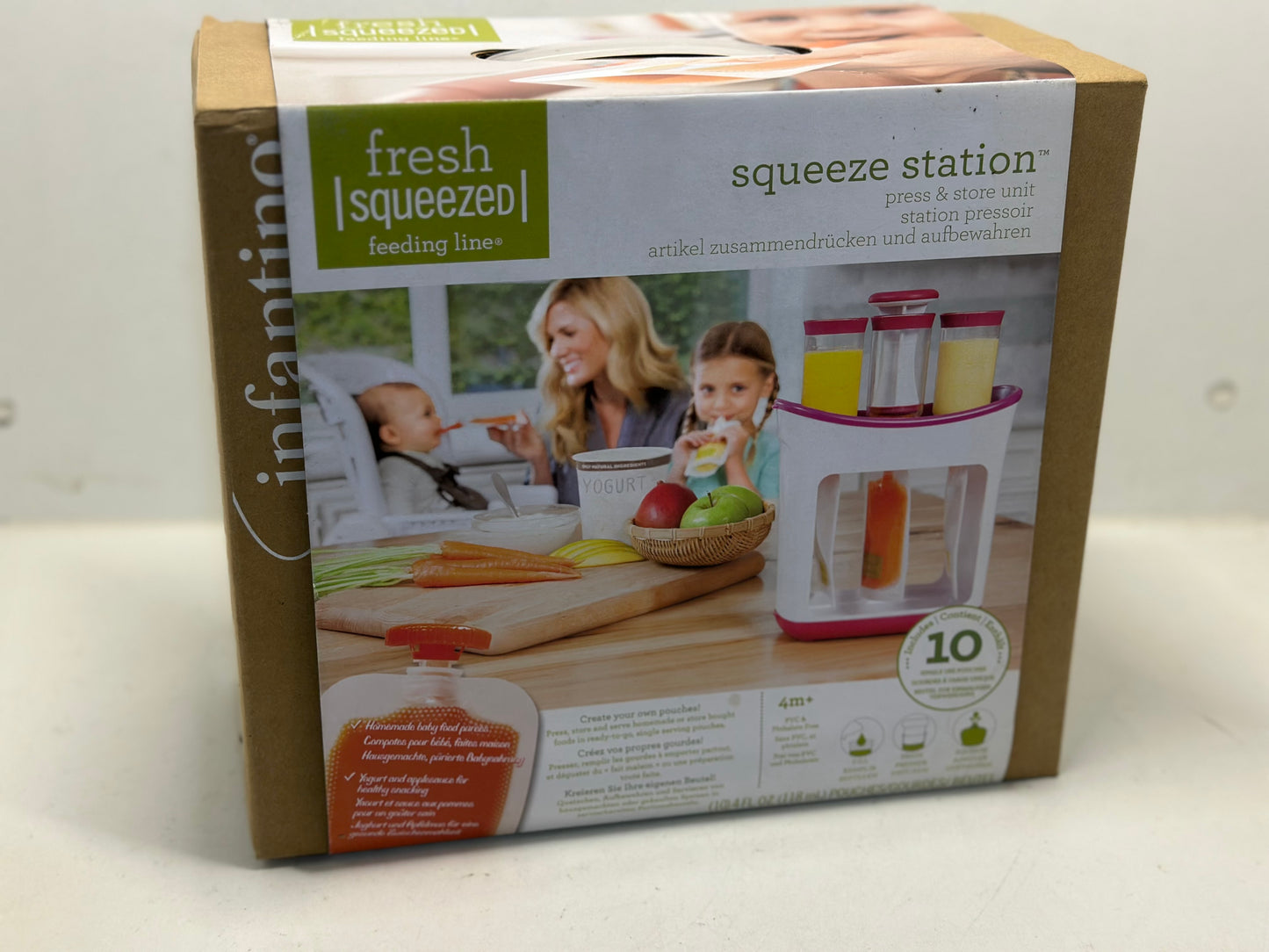 Rehomy Station à presser pour bébé - Station de remplissage maison avec sacs de rangement, jus de fruits pour la maison, la cuisine, les bébés et les tout-petits