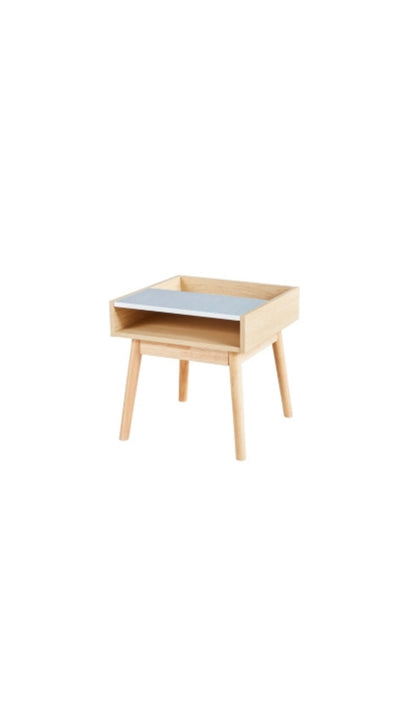 Bout de canapé scandinave sérigraphié gris/chêne À Monter Soit Même