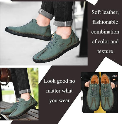 Chaussures en cuir décontractées pour hommes Mocassins athlétiques légers Chaussures à enfiler à la mode