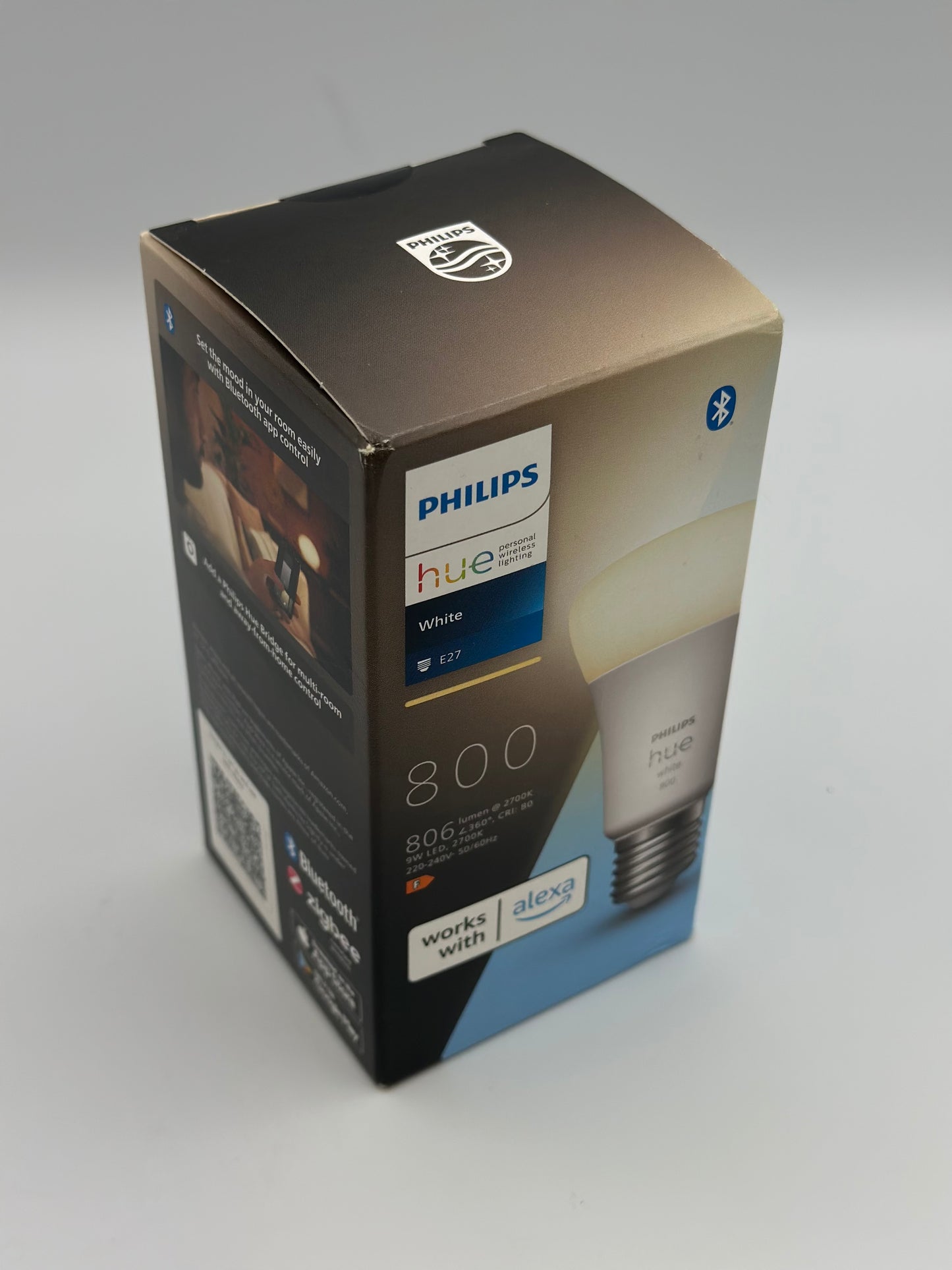 Philips Hue White, ampoule LED connectée E27 - Contrôle via Alexa, Google Assistant, Apple HomeKit - Ambiances personnalisées et économie d'énergie