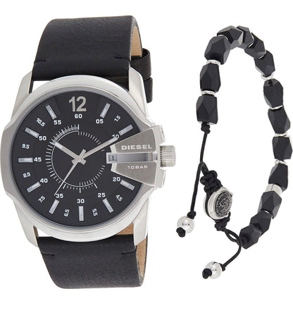 Montre Diesel  , 46 mm, en acier inoxydable avec bracelet en cuir Avec Bracelet