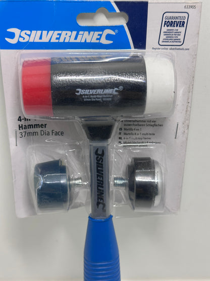 Silverline - Maillet à 4 têtes interchangeables en Acier allié ø Tête 37 mm Multicolore