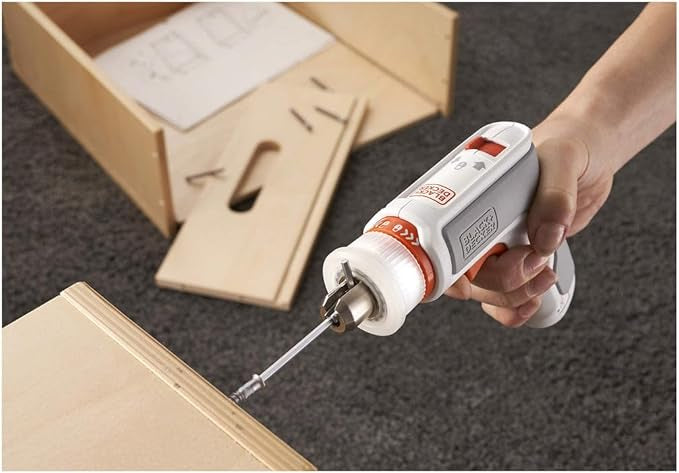 BLACK+DECKER Tournevis Electrique Universel HEXDRIVER - Visseuse Sans Fil 5,5 Nm Compatible avec Vis, Douilles et Clés Allen - Fonction Vissage/Dévissage - Spécial Meubles en Kit