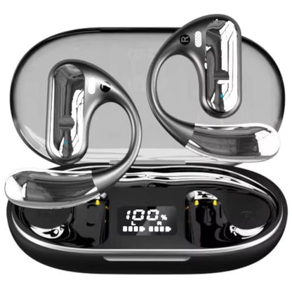 Écouteurs Bluetooth , en noir, driver de 16 mm pour un son puissant, microphone avec un angle de 85º et design Open Ear