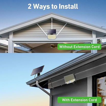 Lampe Solaire Extérieur Detecteur de Mouvement [310 LED/3Mode/Angle d'éclairage 270 °], Lumiere Exterieur avec Télécommande, Étanche Eclairage Spot LED pour Jardin Murale Outdoor