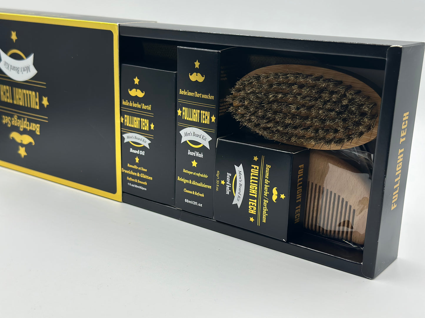 Kit de barbe homme FULLLIGHT TECH neuf huile brosse ciseaux